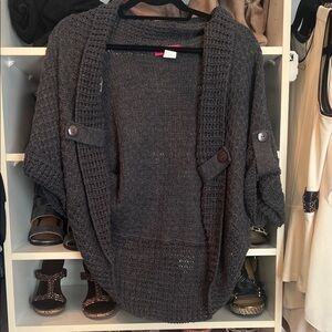 Cozy Charcoal Knit Cardigan with Button Accents